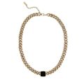 【Super Sale】Personality Exaggerated Steel Thick Chain Necklace Niche All-match Black Square Chain Necklace Color-free Accessories. 