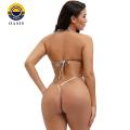 Oasis Women Monokini with Belly Cutout Design Stylish Halter Monokini Swimsuit with Glossy Finish Backless Design One-piece Bikini for Beach Babes Glossy Surface Monokini. 