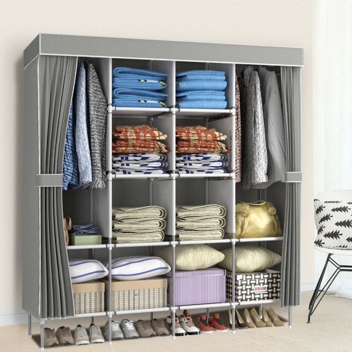 4 Door Fabric Wardrobe – (CL-170) | Daraz.lk