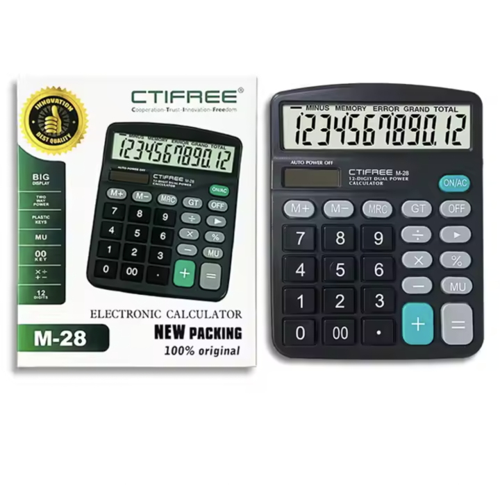 Ctifree Superior Electronic Calculator M-28 Solar Battery Big Display