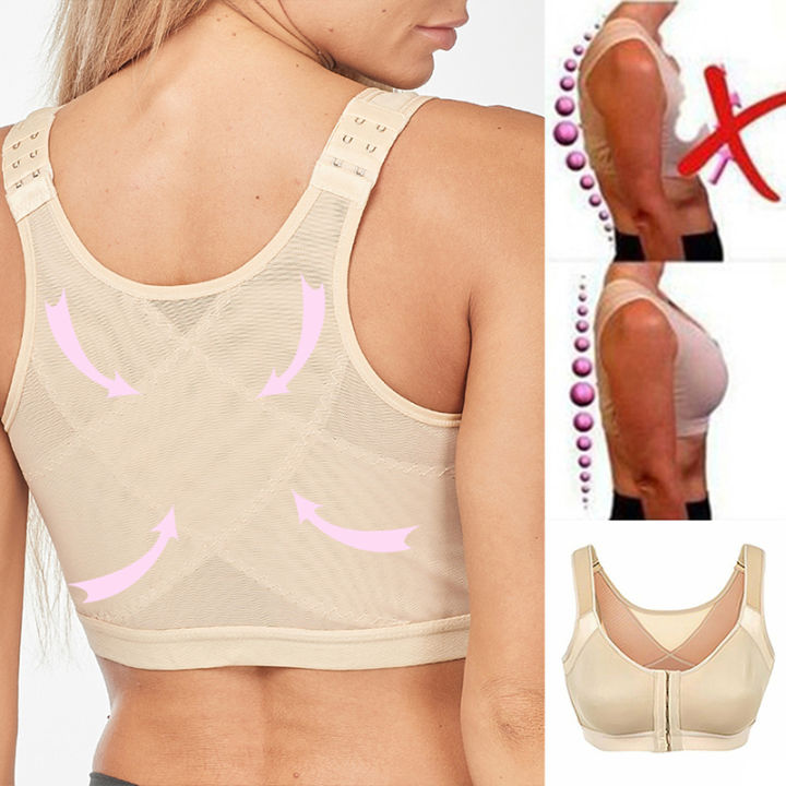 【HOT】 S-5XL Posture Corrector Lift Up Bra Women New Cross Back Bra Breathable Underwear Shockproof Sports Support Fitness Vest Bras