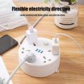 Circular Power Extension Board Power Strip With Usb Cable Plug 2m Retractable Power Cord Home Uk Eu Socket. 