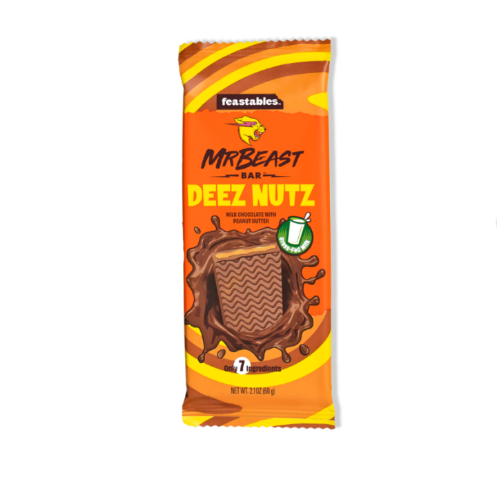 Mr Beast Chocolate Bars | NEW Deez Nuts Peanut Butter Milk Chocolate | Feastables | Chocolate