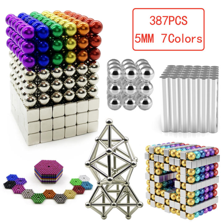 387pcs/set 5mm 3D Magic Magnetic Blocks Balls Sphere Cube Beads Puzzle Building oys