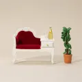 1/12 Mini Furniture Model Wooden Sofa Table with Drawer Cabinet Cute Micro Scene Decoration Craft Simulation Sofa Chair DIY Dollhouse Accessories Children Toy Gift. 