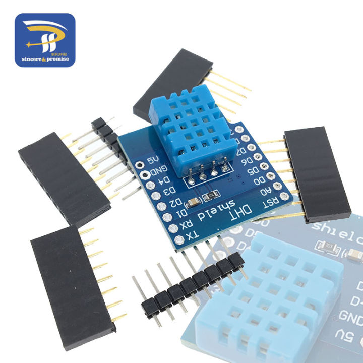 【InnovateWorld】1 Set DHT Shield For D1 Mini DHT11 Single-Bus Digital Temperature And Humidity Sensor Module With Matching Pins