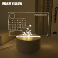 Creative Calendar Notepad Light USB LED Night Lamp Message Board Plan Rewritable Transparent Luminous Bedroom Nightlight. 