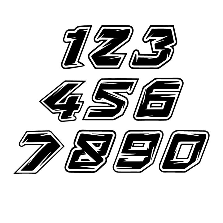 Number Plate Racing Shape Racing Number Plate Car Decals Sticker With Custom Sliced Font Style ...