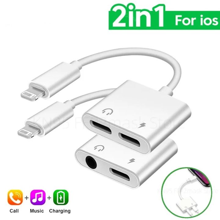 Olaf 2 In 1 Lightning To 3.5mm Audio Adapter For iPhone 14 13 Aux Jack Headphone Adaptador Audio Splitter Charging Headset Cable