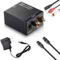 Digital to Analog Audio Converter Digital Optical (SPDIF/Toslink)and RCA (L/R) Stereo Audio Converter with Fiber. 