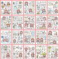 【Well 11 Girl Sticker Notebook Stickers Cartoon Cute Paste Decorative Small Pattern Children INS Size Notebook Diary DIY Material Water Cup Waterproof Transparent. 