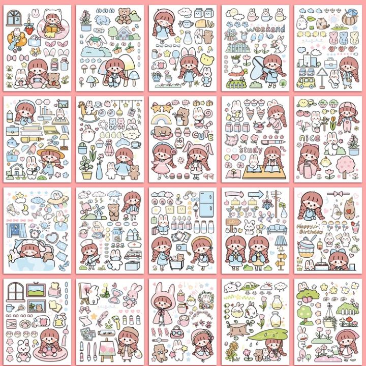 %E3%80%90Well%2011%20Girl%20Sticker%20Notebook%20Stickers%20Cartoon%20Cute%20Paste%20Decorative%20Small%20Pattern%20Children%20INS%20Size%20Notebook%20Diary%20DIY%20Material%20Water%20Cup%20Waterproof%20Transparent%20-%20Image%209