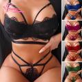 Muses Mall Breathable Bra Panties Set Lace Bra Panties Set for Wedding Night High Waist Adjustable Straps Soft Breathable 2 Pcs/set Bra Panties Set. 