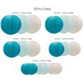18Pcs Royal Blue Paper Lantern Set,Reusable Hanging Decorative Japanese Chinese Paper Lanterns,Easy Assembly. 