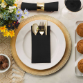 100PCS Disposable Dinner Napkins with Built-in Flatware Pocket,Prefolded Cloth Like Paper Napkins for Wedding Party. 