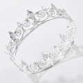 2X Royal Crown for Men - Metal Prince Crowns And Tiaras,Full Round Birthday Party Hats,Medieval Accessories(Silver). 