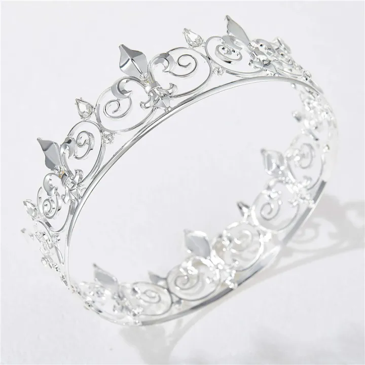2X%20Royal%20Crown%20for%20Men%20-%20Metal%20Prince%20Crowns%20And%20Tiaras,Full%20Round%20Birthday%20Party%20Hats,Medieval%20Accessories(Silver)%20-%20Image%203