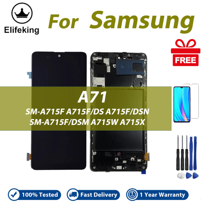LCD With Frame For Samsung Galaxy A71  A715F A715F/DS Display Touch Screen Digitizer Assembly Replacement Parts