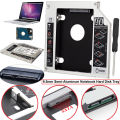 SSD HDD Caddy 9.5mm 12.7mm - Aluminum 2nd Hard Disk Case Adapter | Universal Laptop. 