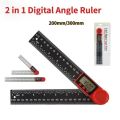 Multifunctional Inclinometer Digital Angle Meter 360 Degrees Inch Metric Scale Digital Angle Ruler 200/300mm 2-in- Electronic Goniometer Protractor Wood Measuring Tool. 
