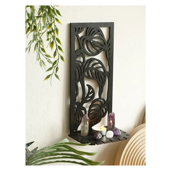 Wooden%20Wall%20Frame%20Gothic%20Rectangular%20Hollow%20Leaf%20Pattern%20Floating%20Shelf%20Show%20Shelf%20Home%20Furnishing%20-%20Image%205