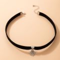 Cute Snowflake Chain Choker Necklace for Women Charms Black Cloths Adjustable Christmas Jewelry Gift Collar 20741. 