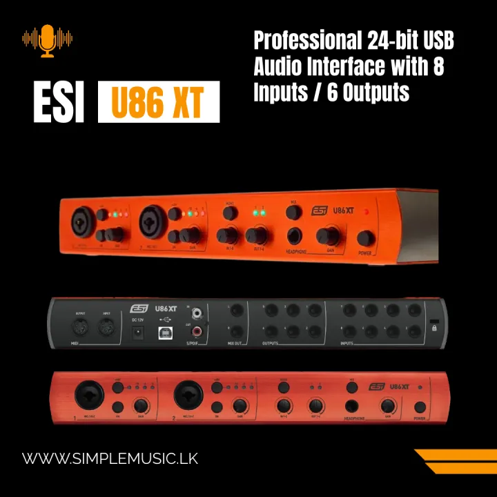 ESI%20U86%20XT%20Professional%2024-bit%20USB%20Recording%20Interface%20Sound%20Card%20with%208%20Inputs%20/%206%20Outputs%20-%20Image%203