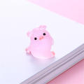 Glow in the Dark Mini Pink Pig Doll Cute Ornaments DIY Resin Material Accessories Car Dashboard Toys Home Decor Garden. 