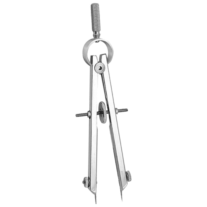 Compass Silver Spring Wear-Resistant Leather Compass Reusable Spring Compass Geometry Compass ...