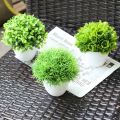 Mini Artificial Foam Rose Flower Potted Realistic Artificial Green Grass Plants Bonsai For Home Office Table Decoration. 