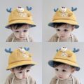 Cute Cartoon Baby Bucket Caps for Boys Girls Solid Color Infant Fisherman Hats Spring Summer Toddler Kids Sun Hat 10-24M. 