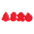 4Pcs/Set Christmas Cookie Biscuit Mold 3D Cookie Plunger Cutter Diy Baking Mould. 