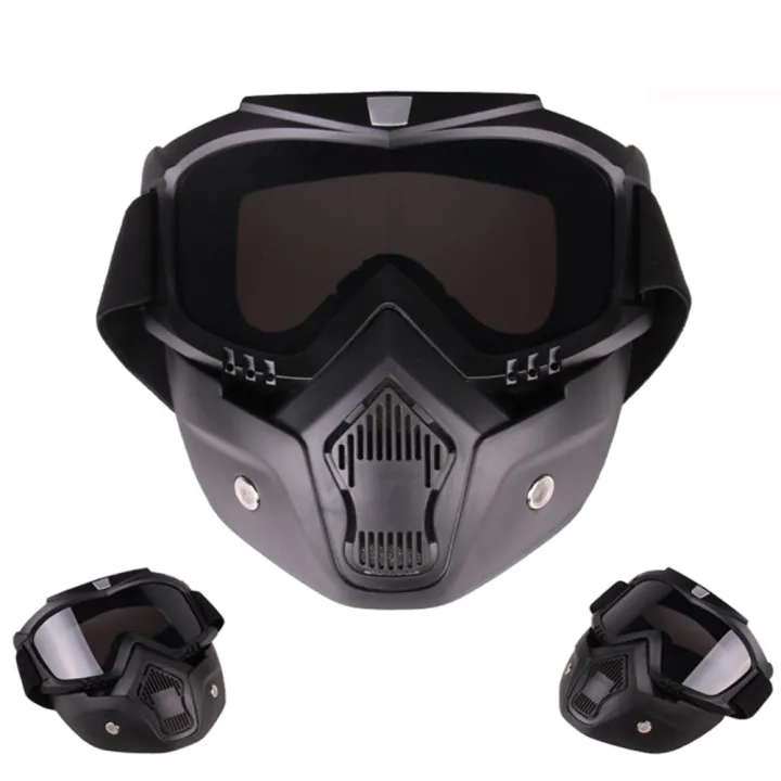wanglin%C2%AE%20Motorcycle%20Mouth%20Filter%20Detachable%20Anti-UV%20Windproof%20Goggles%20Face%20Mask%20Helmet%20%EF%BC%9ACOD%20-%20Image%202