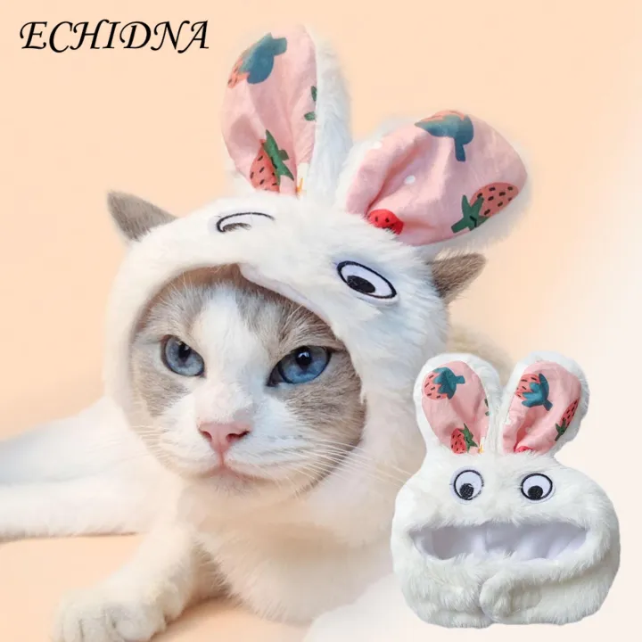 Warm Pet Hat Adorable Bunny Rabbit Ear Hat for Cats Small Dogs Perfect Halloween Party Costume Accessory for Pets Pet Costume Hat