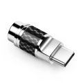 Audiophile OTG Type C Connector CNC ALC5686 Chip Hifi Headphone DIY Carbon Fiber Crystal Oscillator Earphones Adapter Plug. 