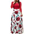 Fashion Women Long Sleeve Floral Boho Print Long Maxi Dress Ladies Casual Dress. 