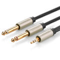 3.5mm TRS to Dual 6.35mm TS Audio Cable 2m (Gray). 