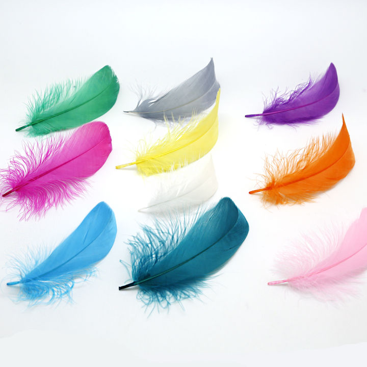 50Pcs/lot Natural Feathers 8-13cm Small Floating Goose Feather Colorful Feathers Plume For Decoration Plumes Craft