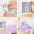 Soap Holder Hollow Smile Face Thicken PP Self-Adhesive Wall Mounted Self Draining Soap Holder for Bathroom. 