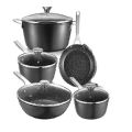 Induction Cookware Set, Fadware Pots and Pans Set Nonstick, Dishwasher Safe Pan Sets for Cooking, Utensils Set w/Frying Pans, Saucepans & Stockpot, Kitchen Essentials for New Home cooktops and  ranges. 