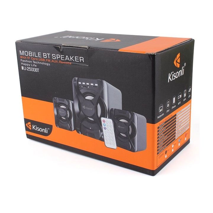 Kisonli U2500BT - 2.1 Channel Multimedia Bluetooth Speaker System