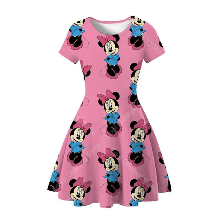 MINISO%20Disney%20Girl%20Dresses%20Summer%203D%20Cartoon%20Mickey%20Mouse%20Minnie%20Short%20Sleeve%20Cute%20Birthday%20Party%20Princess%20Dress%20Toddler%20Clothes%20-%20Image%205