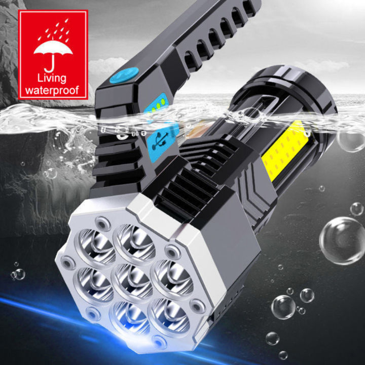 LED%20multifunctional%20strong%20light%20flashlight%207%20Core%20LED%20USB%20Rechargeable%20Powerful%20COB%20Portable%20Light%20Camping%20Lantern%20-%20Image%202
