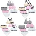 Girls Training Bras Panties Kids Cotton Underwear Sets Teens Students Bra Vest and Panties Wireless Girls Sports Bra 8-16Y. 