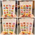 20 pcs Cute Cartoon Elastic Hair Ties Candy Color Decorative Accessories For Girl. 