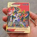 pokemon cards golden 2023 Pokemon Card Charizard Ash Ketchum Energy Gold Metal Card Gengar Arceus Rare Game Collection Battle Trainer Card Kid GiftParty Games Crafts. 
