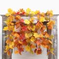Seasonal Decoration Thanksgiving Home Decor Autumn Leaves Garland Foliage String Hanging Rattan Decoration. 