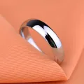 S925 Stamped White Gold Color Tibetan Silver Ring Simple 4mm Stanless Steel Rings for Men Women Couple Gift Jewelry Accessories. 