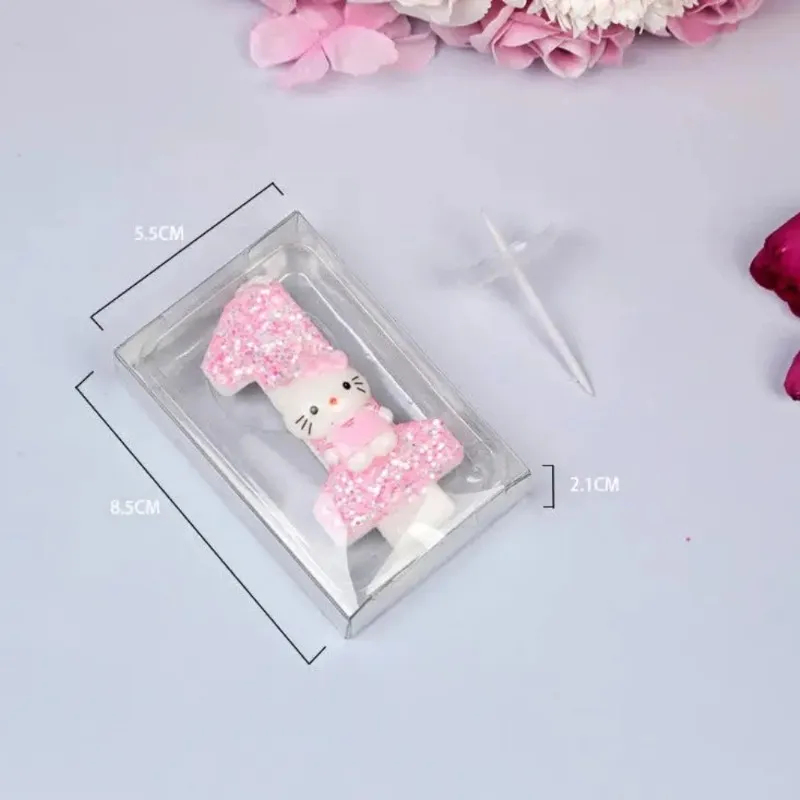 3D Pink Cartoon Creative Digital Candle Birthday Cake Cute Decoration ...