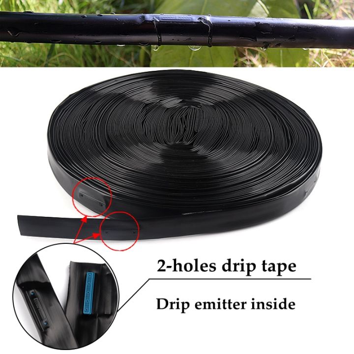 20~100m 16mm 2-Holes Irrigation Rain Drip Tape Space 100/150/200mm Soaker Greenhouse Farm Watering Hose Patch Tape Hose